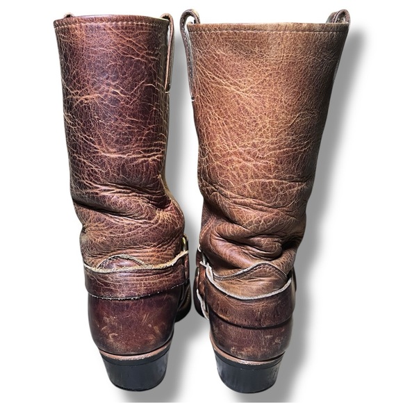 Frye Belted Harness Boots Mens 10 M Motorcycle Engineer Square Toe USA Leather - Picture 9 of 16